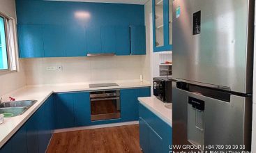 Living room of luxury 3BR apartment for rent at The Vista An Phu, HCMC