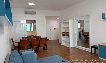 Living room of luxury 3BR apartment for rent at The Vista An Phu, HCMC