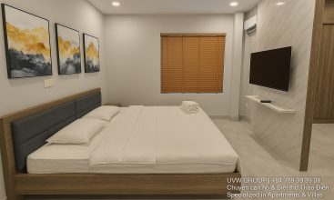Image of a stunning luxury 4-bedroom villa for short-term rent in Ho Chi Minh City, showcasing its private indoor swimming pool and stylish, fully furnished resort-style interiors.
