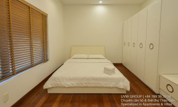 Image of a stunning luxury 4-bedroom villa for short-term rent in Ho Chi Minh City, showcasing its private indoor swimming pool and stylish, fully furnished resort-style interiors.
