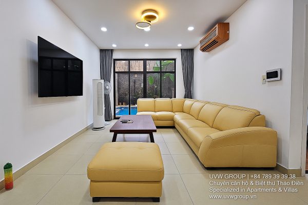 4-bedroom villa for short-term rent on Nguyen U Di, Thao Dien with pool, BBQ & karaoke