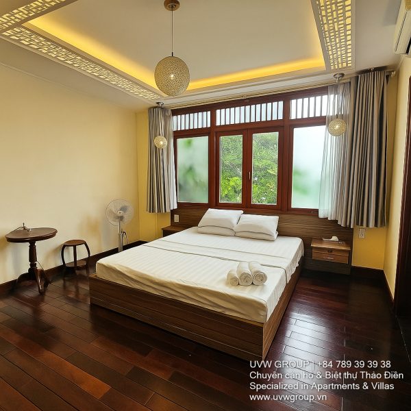Modern luxury villa in Ho Chi Minh City with 5 bedrooms, indoor pool, and private karaoke room, perfect for short-term rental near RMIT.