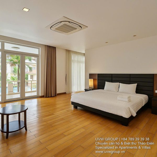 Stunning luxury villa with private pool and modern design for short-term rent in An Phu, HCMC.
