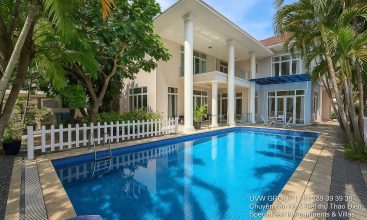 Stunning luxury villa with private pool and modern design for short-term rent in An Phu, HCMC.