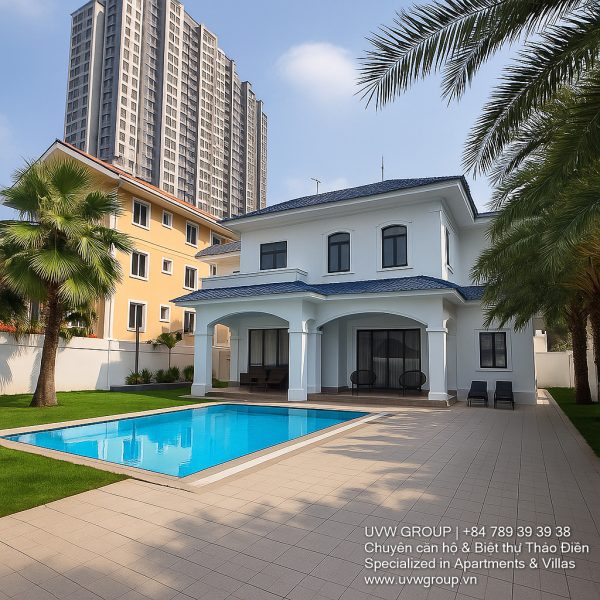 Spacious 6-bedroom villa with private pool and karaoke room for short-term rent in Thao Dien, Ho Chi Minh City