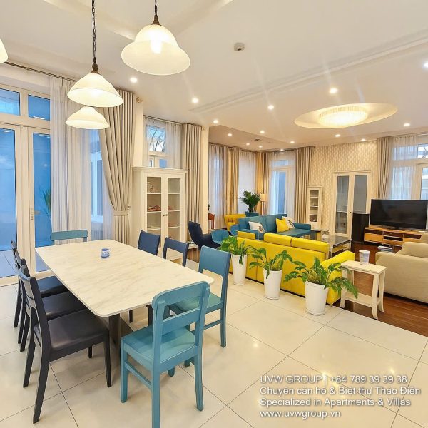 Modern luxury villa in An Phu ward with large swimming pool, karaoke room, 7 bedrooms, and 6 bathrooms
