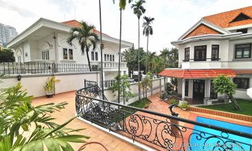 Modern 3-bedroom villa with garden in secure compound for rent, An Phu, District 2, HCMC
