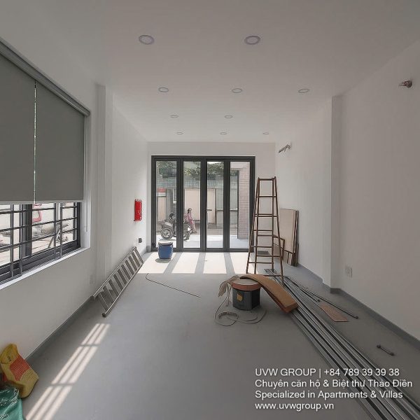Modern 3-storey office building for rent in Thao Dien with 2 frontages, glass windows, and rooftop terrace