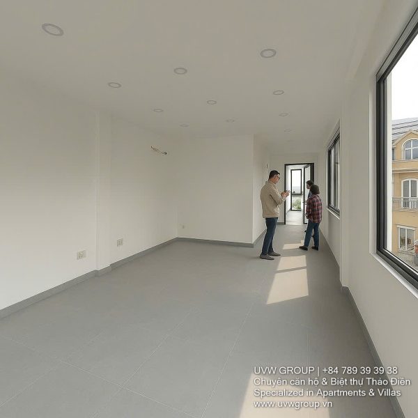 Modern 3-storey office building for rent in Thao Dien with 2 frontages, glass windows, and rooftop terrace