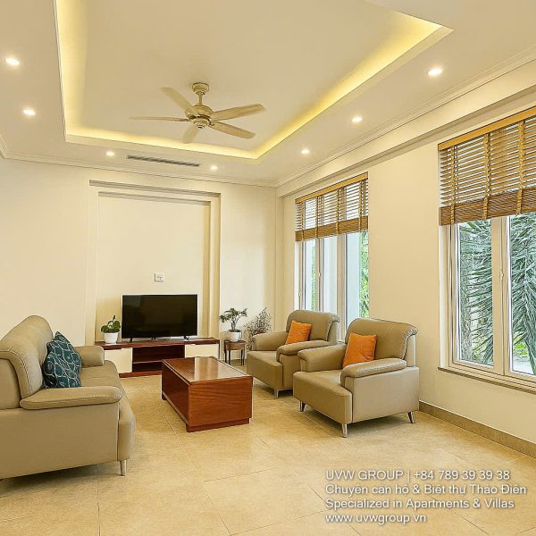 Spacious villa with a private garden and rooftop terrace in Thao Dien, District 2, Ho Chi Minh City.