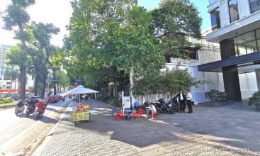 Exterior view of modern office building for rent on Pasteur Street, District 3, HCMC