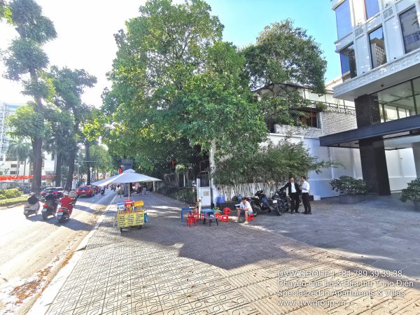 Exterior view of modern office building for rent on Pasteur Street, District 3, HCMC