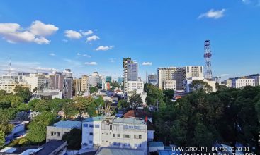 Exterior view of modern office building for rent on Pasteur Street, District 3, HCMC