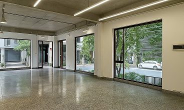 Building facade on Tran Luu Street, An Phu (Thu Duc City/D2) offering 1st & 2nd floor office space for rent.