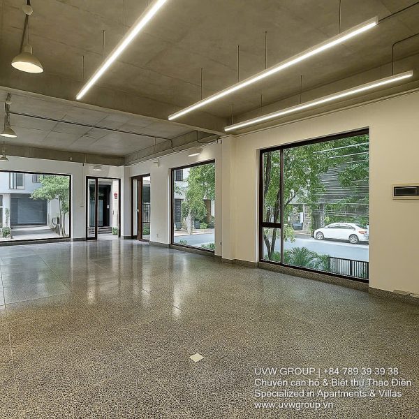 Building facade on Tran Luu Street, An Phu (Thu Duc City/D2) offering 1st & 2nd floor office space for rent.