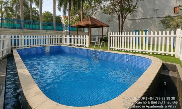 Luxury Thao Dien villa for rent featuring a private swimming pool, large garden, and prime frontage.