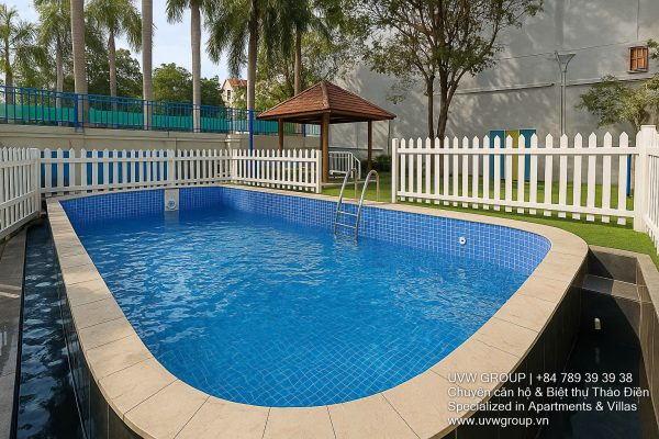 Luxury Thao Dien villa for rent featuring a private swimming pool, large garden, and prime frontage.