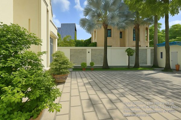 Luxury Thao Dien villa for rent featuring a private swimming pool, large garden, and prime frontage.