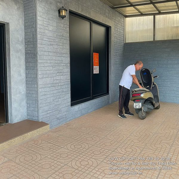 Exterior of 4-bedroom house (G+1+Rooftop structure) for rent on Street 7, An Phu, HCMC.