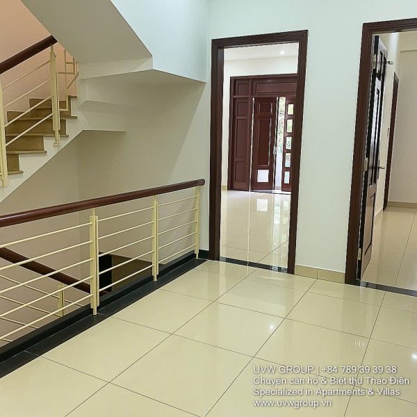 Exterior of 4-bedroom house (G+1+Rooftop structure) for rent on Street 7, An Phu, HCMC.
