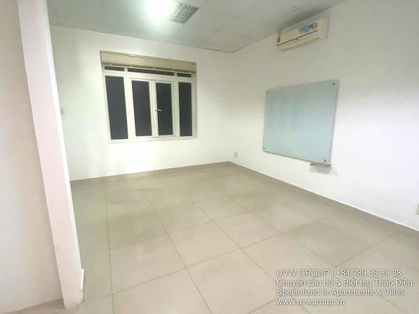 Exterior view of 4-floor, 6-bedroom house for rent on Nguyen Hoang St, An Phu, HCMC.