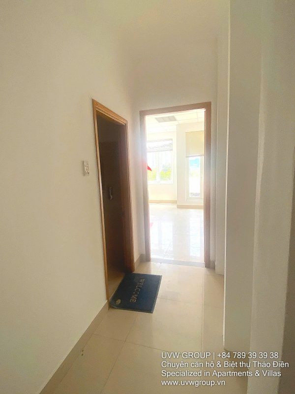 Exterior view of 4-floor, 6-bedroom house for rent on Nguyen Hoang St, An Phu, HCMC.