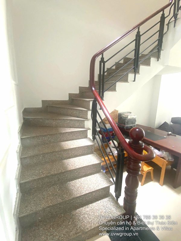 Exterior view of 4-floor, 6-bedroom house for rent on Nguyen Hoang St, An Phu, HCMC.