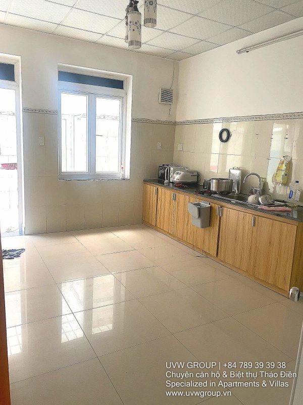 Exterior view of 4-floor, 6-bedroom house for rent on Nguyen Hoang St, An Phu, HCMC.