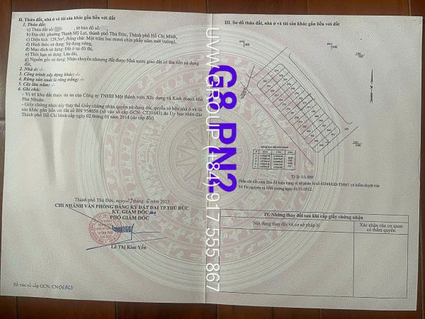 Residential land for sale lot G8 Thanh My Loi District 2