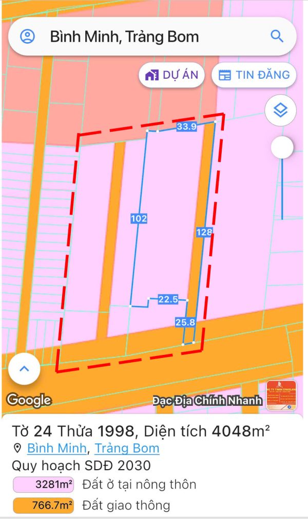 Selling 4 large adjacent plots of land in Trang Bom – Dong Nai