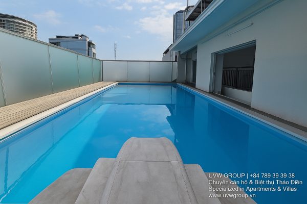 Front view of a 6-bedroom villa with private pool in Phu My, District 7