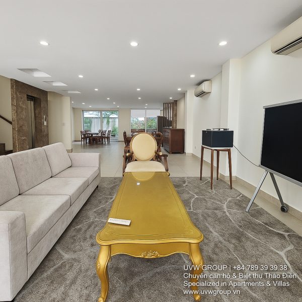 Front view of a 6-bedroom villa with private pool in Phu My, District 7