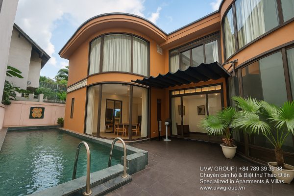 1. Front view of 5-bedroom villa with swimming pool in Thao Dien