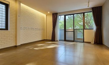 Exterior corner view of the 4-bedroom villa (basement, G+2 floors) available for rent in An Phu, D2.