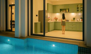 Luxury compound villa exterior with large frontage on Nguyen Van Huong, Thao Dien 2.