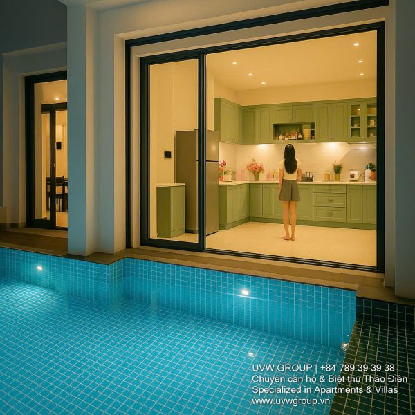 Luxury compound villa exterior with large frontage on Nguyen Van Huong, Thao Dien 2.