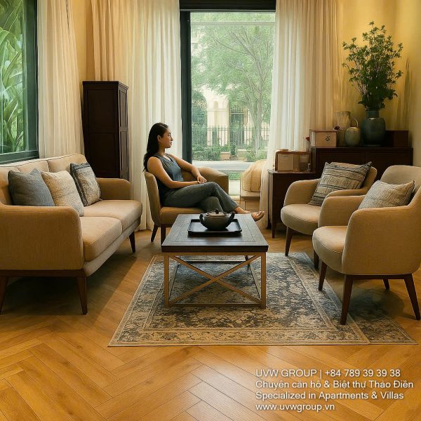 Luxury compound villa exterior with large frontage on Nguyen Van Huong, Thao Dien 2.
