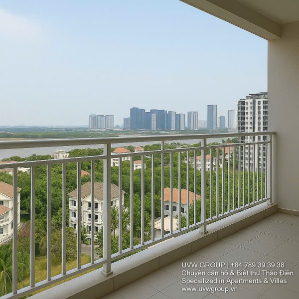Luxury 3-bedroom apartment for sale at Thao Dien Green with river view, high floor, pink book in hand