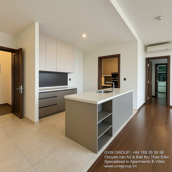 Luxury 3-bedroom apartment for sale at Thao Dien Green with river view, high floor, pink book in hand