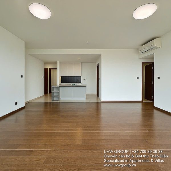 Luxury 3-bedroom apartment for sale at Thao Dien Green with river view, high floor, pink book in hand