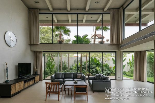 Front view of luxury villa for sale in Thao Dien, District 2 with private pool and garden