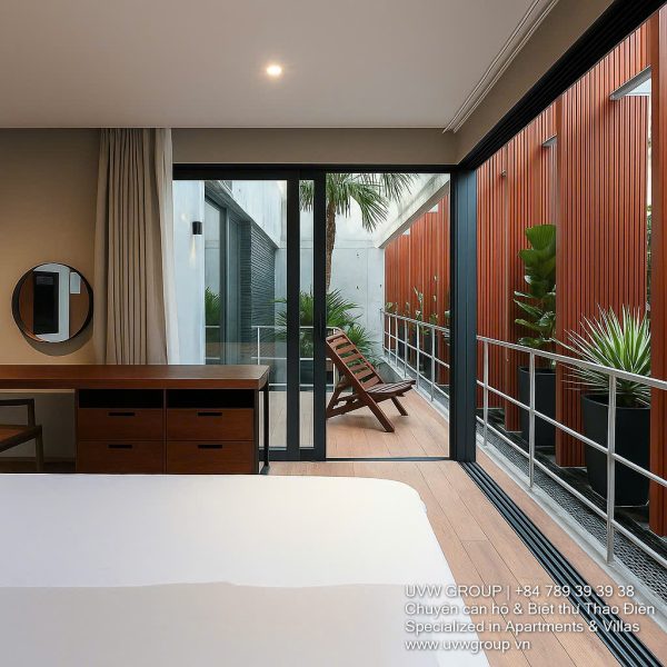 Front view of luxury villa for sale in Thao Dien, District 2 with private pool and garden